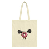 Donut Weightlifting Tote Bag, Funny Gym Bag, Gift for Fitness Lover, Cartoon Donut, Workout Bag, Doughnut Lover Gift, Foodie Tote, Cute Tote - Tawshia